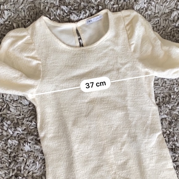 NWOT Zara Small White TEXTURED DRESS WITH VOLUME - Picture 15 of 15